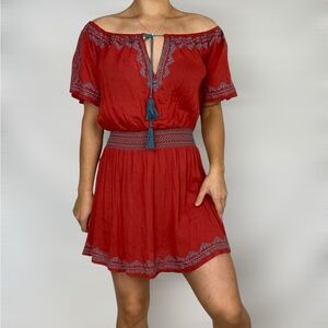 SUGARHIGH Off The Shoulder Tie Boho‎ Romper Beach Casual Summer